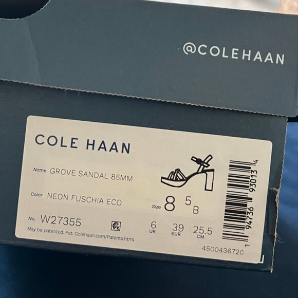 Cole Haan Grove Suede Platform Sandal Neon Fuschia NIB - Picture 11 of 11